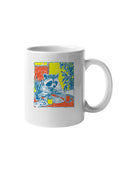 Cozy Raccoon Café Art Print UN Mug