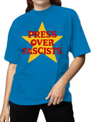 Press Over Fascists Star Design Women's T-shirt