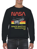 Officially Licensed Nasa Space Shuttle Manual 1981 Men's Sweatshirt