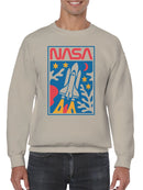 Officially Licensed Nasa Space Shuttle Launch Art Men's Sweatshirt