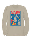 Officially Licensed Nasa Space Shuttle Launch Art Men's Sweatshirt