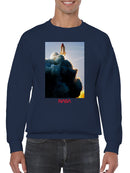 Officially Licensed Nasa Shuttle Launch Scenic Art Men's Sweatshirt