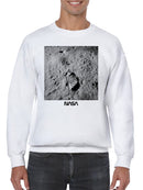 Officially Licensed Nasa Moon Landing Footprint Monument Men's Sweatshirt