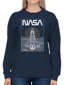 Officially Licensed Nasa Space Shuttle Line Art Women's Sweatshirt