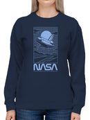 Officially Licensed Nasa Retro NASA Space Shuttle Art Women's Sweatshirt