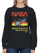 Officially Licensed Nasa Space Shuttle Manual 1981 Women's Sweatshirt