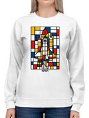 Officially Licensed Nasa Mondrian NASA Space Shuttle Art Women's Sweatshirt