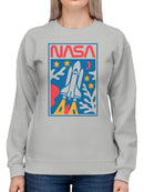 Officially Licensed Nasa Space Shuttle Launch Art Women's Sweatshirt