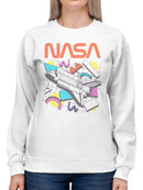 Officially Licensed Nasa Retro NASA Shuttle Illustration Women's Sweatshirt