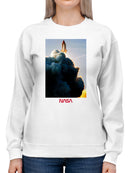 Officially Licensed Nasa Shuttle Launch Scenic Art Women's Sweatshirt