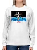 Officially Licensed Nasa Space Station Earth View Women's Sweatshirt