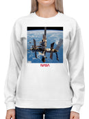 Officially Licensed Nasa Mir Space Station in Orbit Women's Sweatshirt