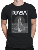 Officially Licensed Nasa Space Shuttle Line Art Men's T-shirt