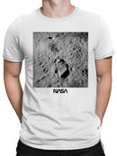 Officially Licensed Nasa Moon Landing Footprint Monument Men's T-shirt
