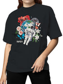 Officially Licensed Nasa Cosmic Exploration with Nature Women's T-shirt