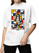 Officially Licensed Nasa Mondrian NASA Space Shuttle Art Women's T-shirt