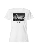 Officially Licensed Nasa Moon Landing Astronaut Scene Women's T-shirt