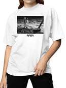 Officially Licensed Nasa Moon Landing Astronaut Scene Women's T-shirt
