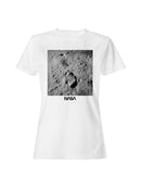 Officially Licensed Nasa Moon Landing Footprint Monument Women's T-shirt
