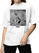 Officially Licensed Nasa Moon Landing Footprint Monument Women's T-shirt