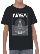 Officially Licensed Nasa Space Shuttle Line Art Youth's T-shirt