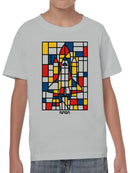 Officially Licensed Nasa Mondrian NASA Space Shuttle Art Youth's T-shirt