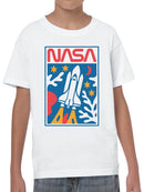 Officially Licensed Nasa Space Shuttle Launch Art Youth's T-shirt