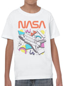 Officially Licensed Nasa Retro NASA Shuttle Illustration Youth's T-shirt
