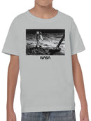 Officially Licensed Nasa Moon Landing Astronaut Scene Youth's T-shirt