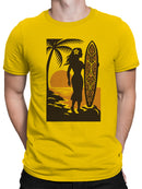 Tropical Sunset Surfer Art Men's T-shirt
