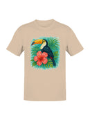 Tropical Toucan and Hibiscus Art Men's T-shirt