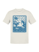 Tropical Dolphins and Palm Scene Men's T-shirt