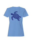 Tribal Sea Turtle Art Design Women's T-shirt