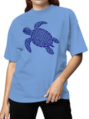Tribal Sea Turtle Art Design Women's T-shirt