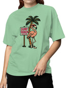 Tropical Flamingo Surf Shack Vibes Women's T-shirt