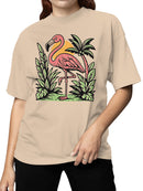 Tropical Flamingo Paradise Design Women's T-shirt