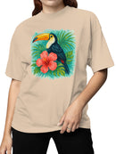 Tropical Toucan and Hibiscus Art Women's T-shirt