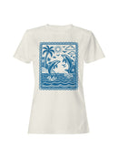 Tropical Dolphins and Palm Scene Women's T-shirt