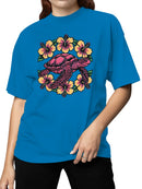 Tropical Turtle and Hibiscus Art Women's T-shirt