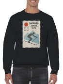 Sapporo 1972 Olympic Skiing Design Men's Sweatshirt