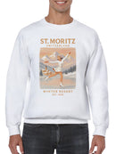 St. Moritz Winter Resort Poster Men's Sweatshirt