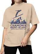 Chamonix Mont-Blanc Ski 1924 Graphic Women's T-shirt