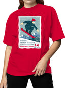 Snowboarding Canada Stamp Design Women's T-shirt