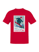 Snowboarding Canada Stamp Design Men's T-shirt