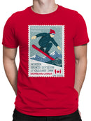 Snowboarding Canada Stamp Design Men's T-shirt