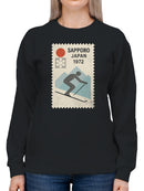 Sapporo 1972 Olympic Skiing Design Women's Sweatshirt