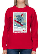 Snowboarding Switzerland Stamp 1998 Women's Sweatshirt