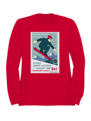 Snowboarding Canada Stamp Design Women's Sweatshirt