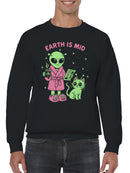 Alien Morning Routine Humor Design Men's Sweatshirt