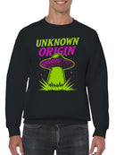 UFO Neon Art - Unknown Origin Men's Sweatshirt